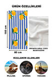 Modern Desenli Plaj Deniz Havlusu Peştemal 80x160 CM Aqua53
