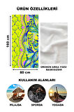 Modern Desenli Plaj Deniz Havlusu Peştemal 80x160 CM OPT09