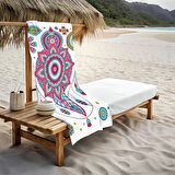 Dekoratif Modern Mandala Desenli Plaj Deniz Havlusu Peştamal 80x160 CM MD07