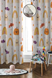 Dijital Baskı Yıkanabilir Dekoratif Modern Desenli 2 Kanat Bebek ve Çocuk Odası Fon Perdesi RB02