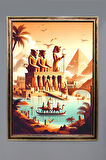 Antik Mısır Desenli Çerçeveli Duvar Tablosu 50x70cm MISIR15