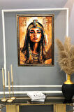 Antik Mısır Desenli Çerçeveli Duvar Tablosu 50x70cm MISIR18