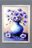 Dekoratif Modern Çiçek Desenli Çerçeveli Duvar Tablosu 50x70cm FLOWER09