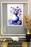 Dekoratif Modern Çiçek Desenli Çerçeveli Duvar Tablosu 50x70cm FLOWER09