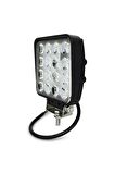 16 Led Off Road Kare Çalışma Lambası Sis Lambası Projektör Gündüz Farı 48 Watt