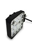 16 Led Off Road Kare Çalışma Lambası Sis Lambası Projektör Gündüz Farı 48 Watt