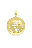 Altın Dünya Model Kolye Ucu  (Küçük Boy)