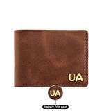 İsme Özel Yatay Klasik Cüzdan -  %100 Rainbow Deri - Kahverengi