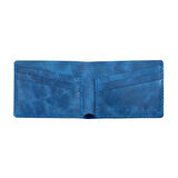 İsme Özel Yatay Klasik Cüzdan -  %100 Rainbow Deri - Saks Mavisi