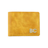 İsme Özel Yatay Klasik Cüzdan -  %100 Rainbow Deri - Hardal Sarısı