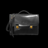 İsme Özel Evrak Çantası - Messenger Bag - %100 Deri - Siyah