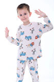 Sevimli Animal (Aslan-Zebra-Fil) Desenli %100 Pamuk Çocuk Pijama Takımı