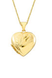 Büyük Boy Kalp Madalyon Altın Kolye (KLY0194)