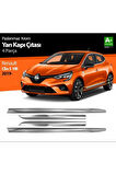 Renault Clio 5 2019 Ve Üzeri Krom Yan Kapı Çıtası 4 Parça Paslanmaz Çelik