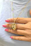 Anka Kuşu Oval Altın Madalyon Kolye