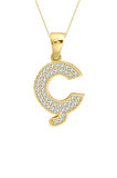 Minimal Altın Taşlı Ç Harfi Kolye