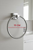 Krom Yuvarlak Halka Havlu Askılığı – Kare Topuzlu, Krom Kaplama, Dayanıklı Askı (YAPIŞTIR/VİDALA)