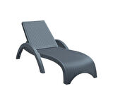 Omnipazar TRK-860 Siesta Fiji Rattan Desenli Ayarlanabilir Lüks Şezlong 