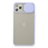 İphone 11 Pro Max Kılıf Palm Buzlu Kamera Sürgülü Silikon - Lila