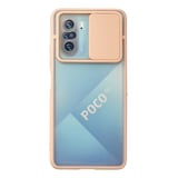 Xiaomi Uyumlu Poco F3 Kılıf Palm Buzlu Kamera Sürgülü Silikon - Pembe