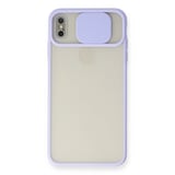 İphone Xs Max Kılıf Palm Buzlu Kamera Sürgülü Silikon - Lila