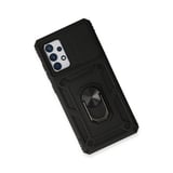 Samsung Uyumlu Galaxy A73 5g Kılıf Pars Lens Yüzüklü Silikon - Siyah