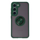 Samsung Uyumlu Galaxy S23 Kılıf Montreal Yüzüklü Silikon Kapak - Yeşil