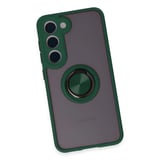 Samsung Uyumlu Galaxy S23 Kılıf Montreal Yüzüklü Silikon Kapak - Yeşil