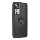 Xiaomi Uyumlu Mi 12t Pro Kılıf Montreal Yüzüklü Silikon Kapak - Siyah