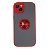 İphone 14 Kılıf Montreal Yüzüklü Silikon Kapak - Kırmızı