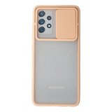 Samsung Uyumlu Galaxy A52 Kılıf Palm Buzlu Kamera Sürgülü Silikon - Pembe