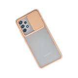 Samsung Uyumlu Galaxy A52 Kılıf Palm Buzlu Kamera Sürgülü Silikon - Pembe