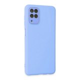 Samsung Uyumlu Galaxy A22 Kılıf Lansman Glass Kapak - Mavi