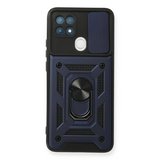 Oppo A15 Kılıf Pars Lens Yüzüklü Silikon - Lacivert