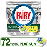 Fairy Platinum Limon Kokulu 72 Yıkama Tablet Bulaşık Makinesi Deterjanı 72 Adet 