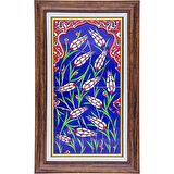 Armada Çini 20x40 Cm ED 158 Mavi Selvi El dekoru Çini Pano