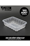 250 Gr Dört Köşe Kap 100 Adet