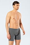 Cacharel Erkek Likralı Uzun Boxer (Bel Bantlı) 1336/Antrasit