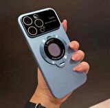İphone 14 Pro Max Uyumlu Magsafe Kılıf Kamera Lens Korumalı Standlı Kapak