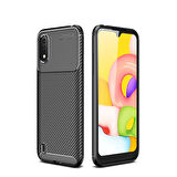 Samsung Galaxy A01 Kılıf El İzi Yapmayan Yüksek Kaliteli Silikondan Üretilmiş Premium Kapak RCV/Negro