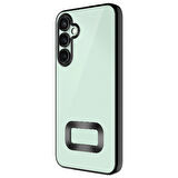 Galaxy A36 Uyumlu Kenarları Parlak ve Logo Detaylı Şık Esnek Silikon Kapak RCV/Omega