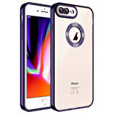 iPhone 8 Plus Uyumlu Kenarları Parlak ve Logo Detaylı Şık Esnek Silikon Kapak RCV/Omega