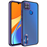 Redmi 9C Uyumlu Kenarları Parlak ve Logo Detaylı Şık Esnek Silikon Kapak RCV/Omega