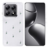 Xiaomi 14T Pro Kılıf Şeffaf Yapılı Sert Mini 3D Figürlü Şık Silikon Kapak RCV/Kutup