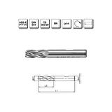 MTE Makina Takım 16.0 mm HSS - E (%8Co) DIN 844 BN Silindirik Saplı Parmak Freze - Kısa - B00276181600