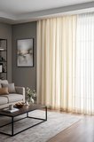 Estetik Modern Flamlı Dokulu Pileli Tül Perde Salon Oturma Odası Yatak Odası Çocuk Odası