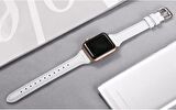 Megafox Apple Watch Seri 2/3/4/5/6/7/8/Se/Ultra Deri Strap Kordon Metal Klipsli 42-44-45-49Mm Uyumlu