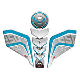 Gp Kompozit Tank Pad Seti Turkuaz Cf Moto 250 Nk 2018-2021