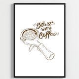 Besay Moka & Espresso | Kahve Köşesi Duvar Dekorasyonu | Esprili Yazılı Kafe Ve Mutfak Posteri | 3'Lü Set A4 Çerçevesiz