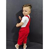 MODAVALS GABARDİN KARDEŞ KOMBİN MICKEY TULUM & TSHIRT KOMBİN  - KIRMIZI